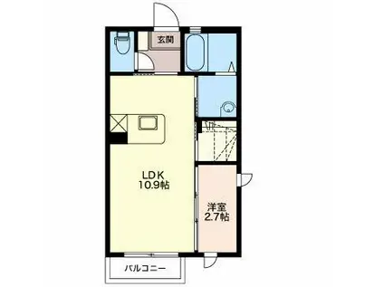 ETERNAL CITY(1LDK/1階)の間取り写真