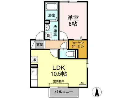 レピィナードII(1LDK/2階)の間取り写真