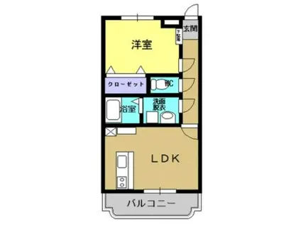 リバーサイドM(1LDK/1階)の間取り写真