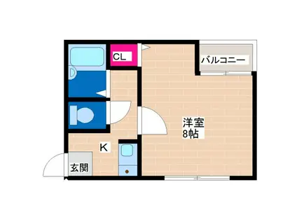 コーポ泰山(1K/3階)の間取り写真