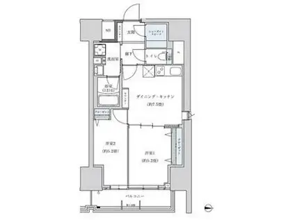 パークアクシス新栄(2DK/6階)の間取り写真