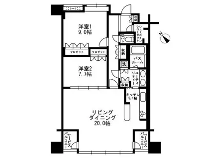 アーバンパーク代官山II(2LDK/4階)の間取り写真