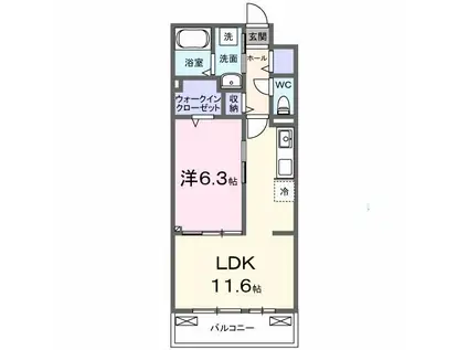 クルタ ラプシ(1LDK/3階)の間取り写真