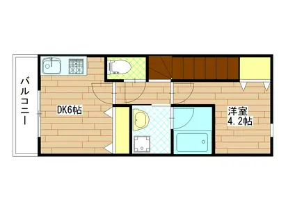 バーシティハウス子平町(1DK/2階)の間取り写真