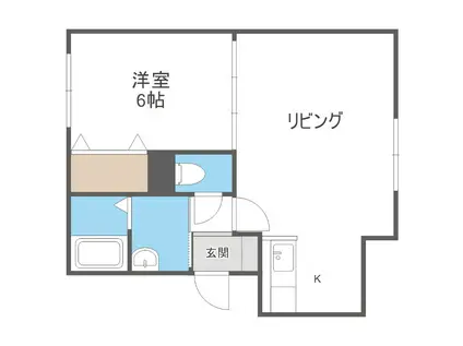 ジュピター白石中央I(1LDK/2階)の間取り写真