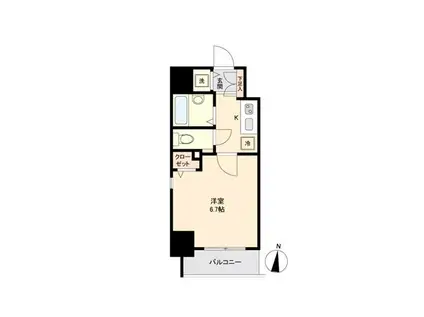 菱和パレス護国寺駅前(1K/6階)の間取り写真