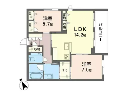 シャーメゾン藤雅庭(2LDK/2階)の間取り写真