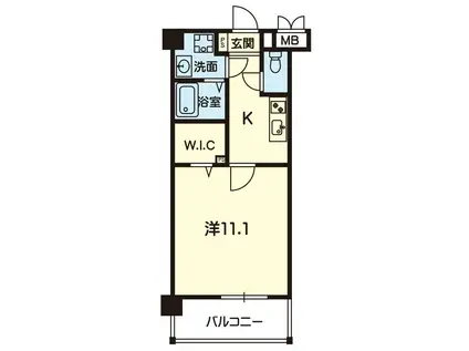 アンミライ大津(1K/3階)の間取り写真