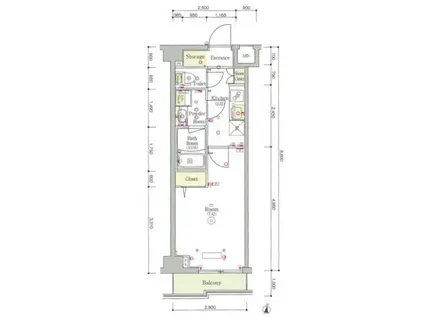 スカイコートグレース新宿中落合(1K/2階)の間取り写真
