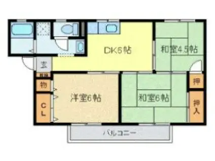 エレガントハイツ(3DK/1階)の間取り写真