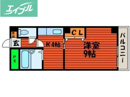 マンションKUSUS(1K/1階)の間取り写真