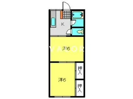 綾西第2ハイツ(2K/1階)の間取り写真