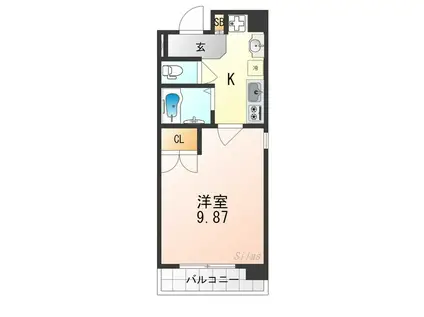 プロスペクト河原町五条(1K/8階)の間取り写真