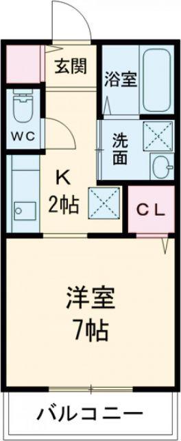 ガノスA・B・C(1K/1階)の間取り写真