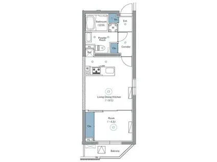 SYFORME NEXT IKEBUKURO ウエスト(1LDK/5階)の間取り写真