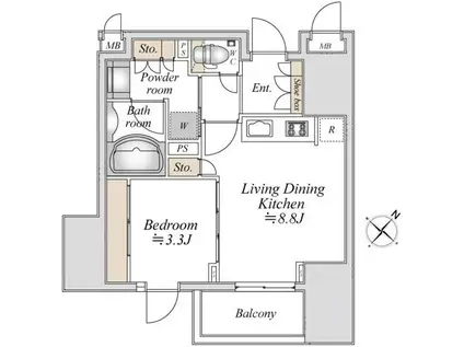 LA DOUCEUR巣鴨(1LDK/3階)の間取り写真