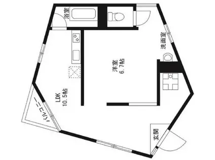 エンシェール砧(ワンルーム/3階)の間取り写真