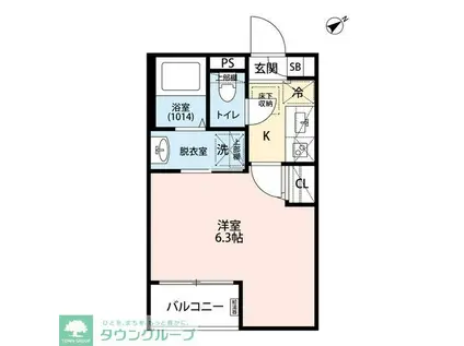 エクセラン東武練馬(1K/1階)の間取り写真