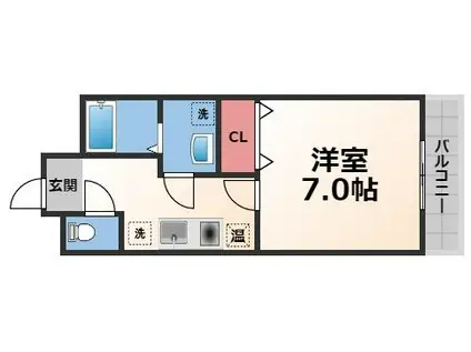 スパジオビィータ(1K/2階)の間取り写真