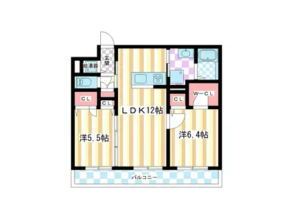 シャーメゾン恋の窪(2LDK/3階)の間取り写真