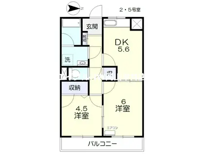 メゾン・ドゥ・フクセン(2DK/3階)の間取り写真