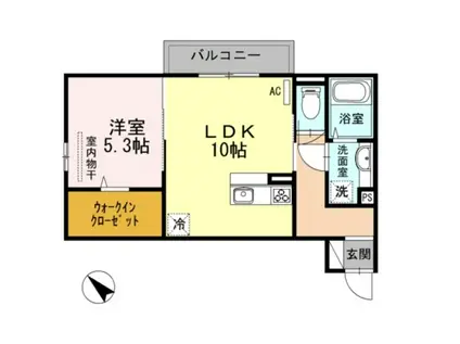 ルーヴル川崎(1LDK/3階)の間取り写真