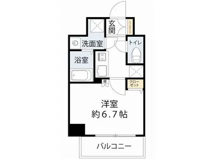 スワンズシティ福島グランデ(1K/6階)の間取り写真