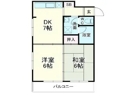 第2鈴木コーポ(2DK/3階)の間取り写真