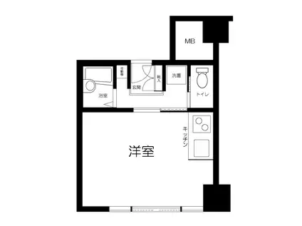 高輪ヒルズ(1K/1階)の間取り写真