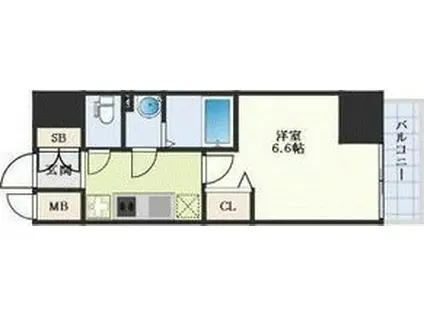 ディアレイシャス今池(1K/11階)の間取り写真