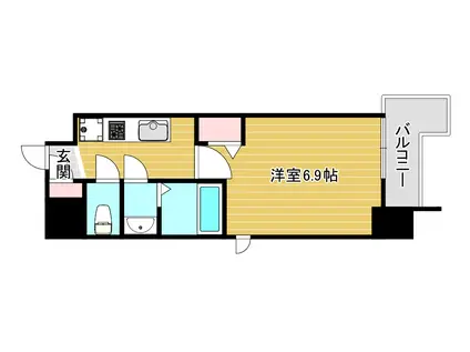 フォーリアライズ難波南レーヴ(1K/5階)の間取り写真