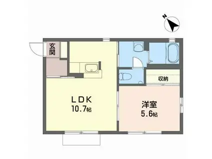 フォーブル377(1LDK/1階)の間取り写真