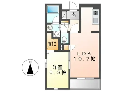 ディオール名駅(1LDK/3階)の間取り写真