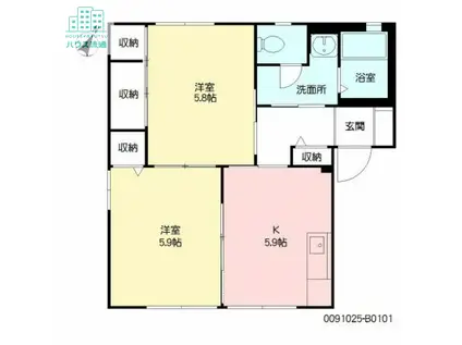 イーグルB(2K/1階)の間取り写真