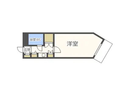 ペルセウス麻生(1K/3階)の間取り写真