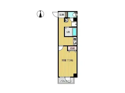 リブ諏訪川原(1K/4階)の間取り写真