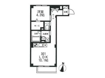 パークヒルズ目黒(1LDK/3階)の間取り写真