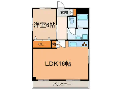 エスペラントM(1LDK/2階)の間取り写真
