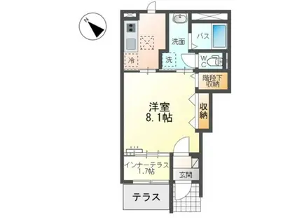 北初富アパート(1K/1階)の間取り写真