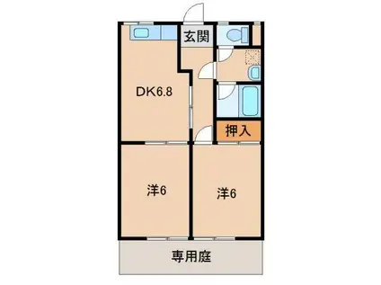 グリーンフル中浜(2DK/1階)の間取り写真