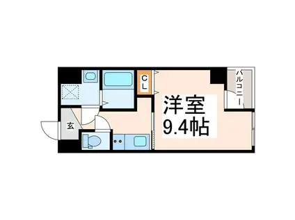 新町レトロアパート(1K/4階)の間取り写真