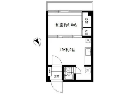 スバルハイツ(1LDK/3階)の間取り写真