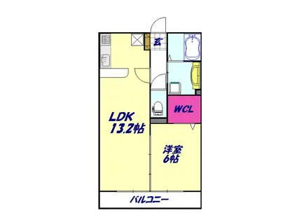 シーレックスPARQUE(1LDK/2階)の間取り写真