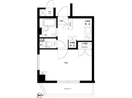 ルーブル代田橋(1K/8階)の間取り写真