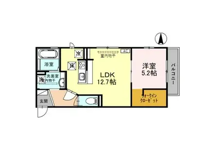 クラベール(1LDK/1階)の間取り写真