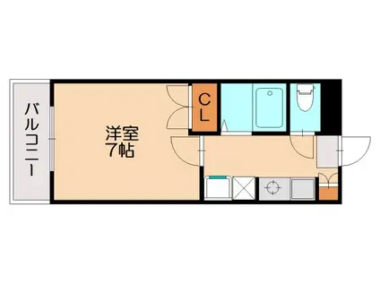 エスポワール粕屋(1K/2階)の間取り写真