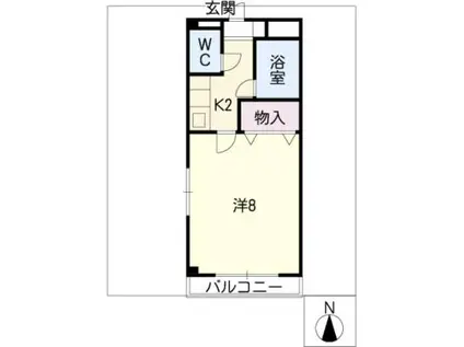 セジュール若宮(1K/2階)の間取り写真