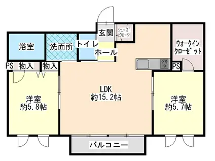 グローレII(2LDK/2階)の間取り写真