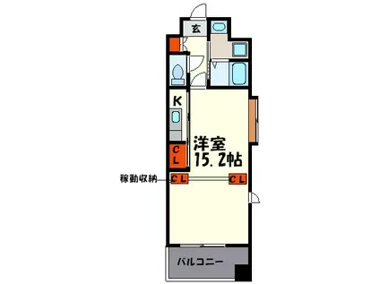 グランパーク天神(ワンルーム/4階)の間取り写真