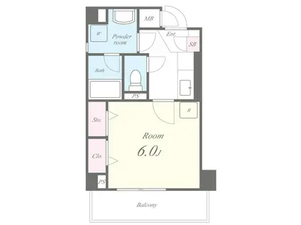 クレアールエスパシオ(1K/1階)の間取り写真